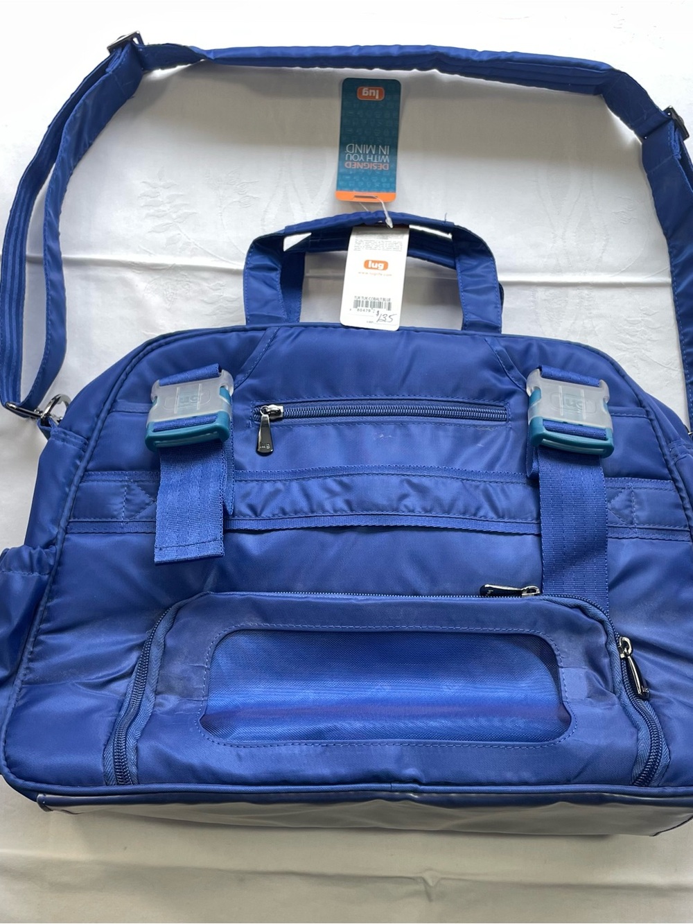 NEW Lug Tuk Tuk Travel Bag Cobalt Blue Quilted Pockets Stroller Straps NWT - Picture 7 of 16